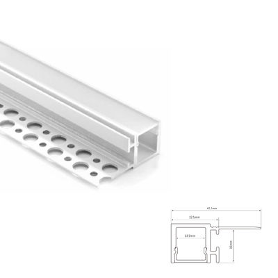 23*16 mm aluminium gips-gips-profiel met ingedrukt LED-lineair profiel