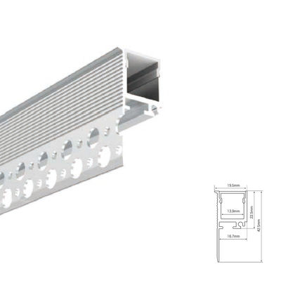 23*20 mm aluminium gips-gips-profiel met ingedrukt LED-lineair profiel